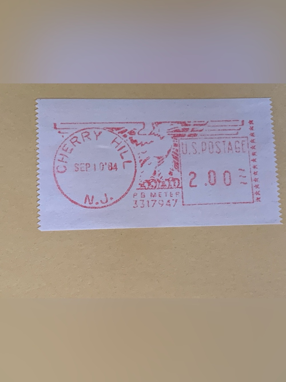 Twenty Nine (29) Vintage 1984 USPS Meter Stamps $50 Value Cherry Hill NJ - Picture 9 of 9